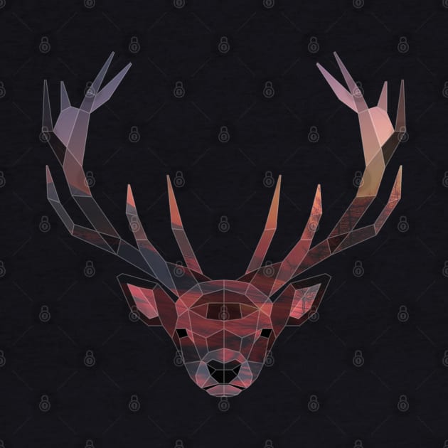 Deer Low Poly Double Exposure Art by Jay Diloy